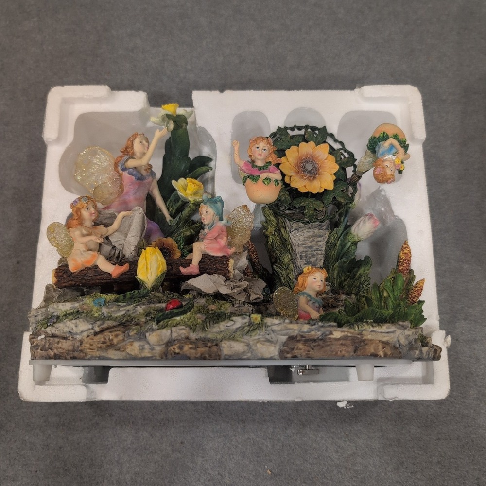Classic Treasures Musical Animated Fairy Sculpture Zip A Dee Doo-Dah Garden VG+ - Picture 3 of 3